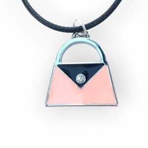 Pretty in pink purse charm pendant necklace